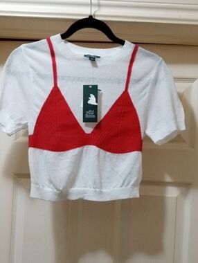 wild fable White Light  Knit Top with Green Brand Tag